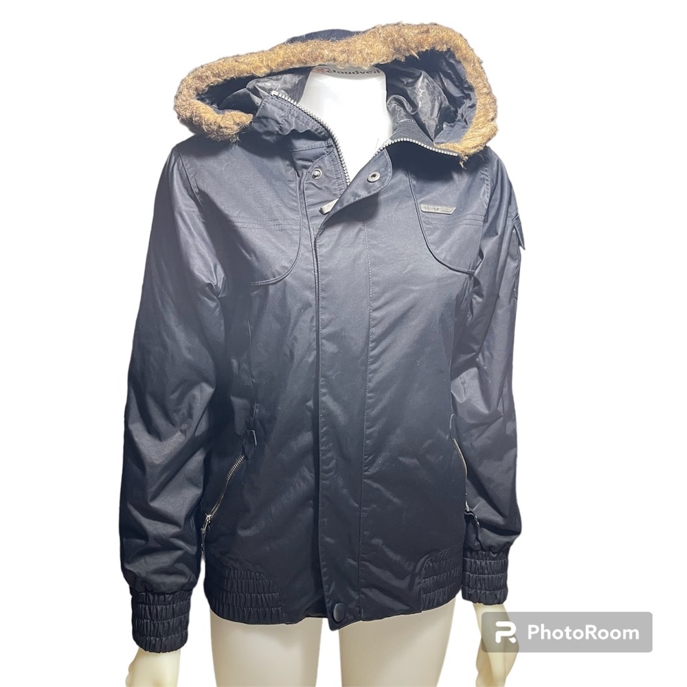 SIMS Snowboard Jacket Hooded with Detachable Faux Fur Trim Sz S